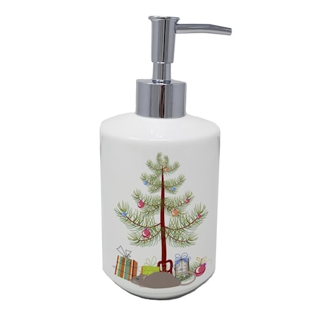 Carolines Treasures 7 x 3.5 in. Satin Rat Merry Christmas Ceramic Soap Dispenser CK4475SOAP
